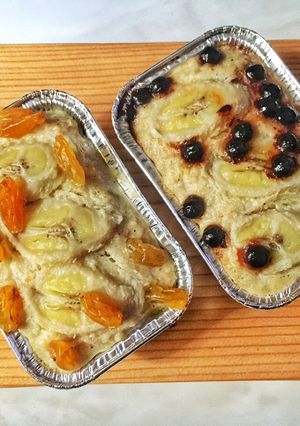Foto resep Puding Pisang oats kukus(Kreasi oatmeal untuk diet)