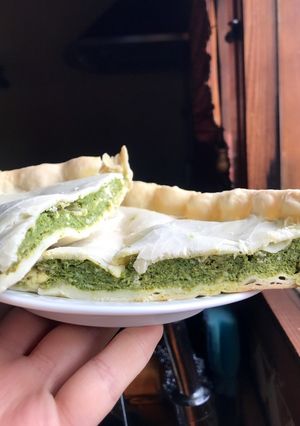 Una foto de Tarta de Espinaca, queso y cebolla LIGHT