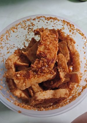 Hình của món Đậu hủ chiên giòn lắc xả.