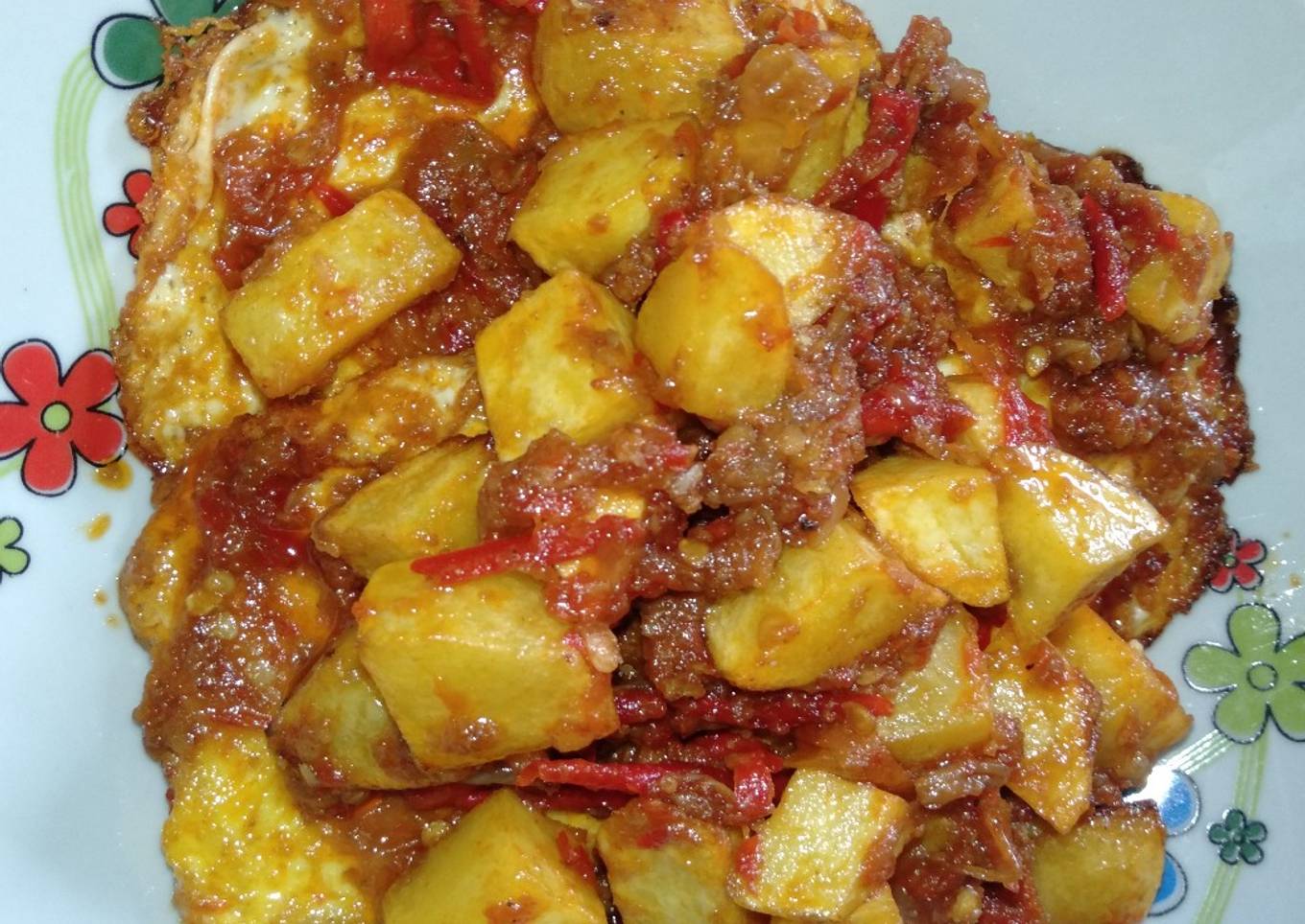 🌶️ Telur Ceplok Kentang Goreng Sambal Balado 🍳