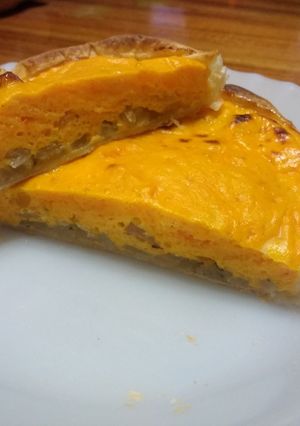 Una foto de Tarta de zapallo y cebolla