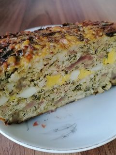 O poză a rețetei Drob din piept de pui, ficat de pui și pipote.