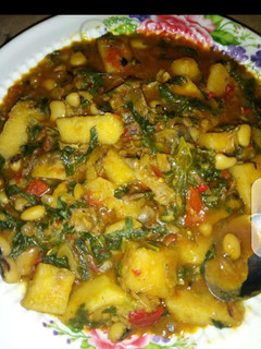 A picture of Yam and beans porridge.