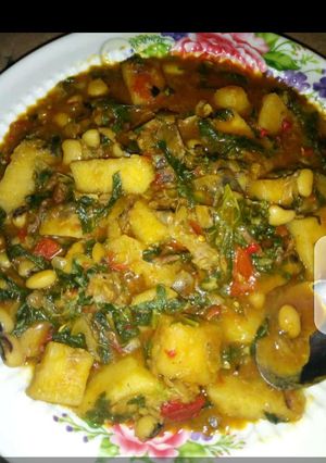 A picture of Yam and beans porridge.