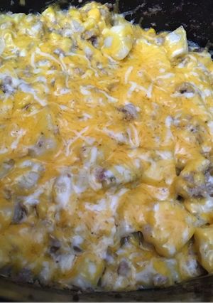 A picture of Crockpot hamburger hash.