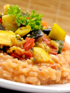 Zöldséges (ratatouille) rizottó recept fotója