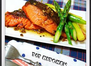 Foto resep Sauteed salmon with garlic sauce
