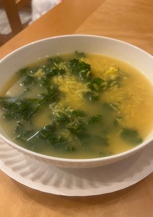 A picture of Super Easy and Fast Healthy Turmeric Kale Soup.