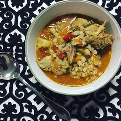 A picture of Lentils Beef Soup.