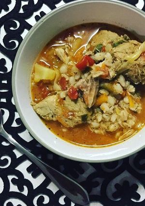 A picture of Lentils Beef Soup.