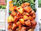 Tropical Salsa Pork With Teriyaki Tofu