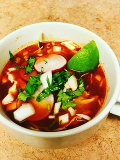 A picture of Uncle Jesse's Pozole.