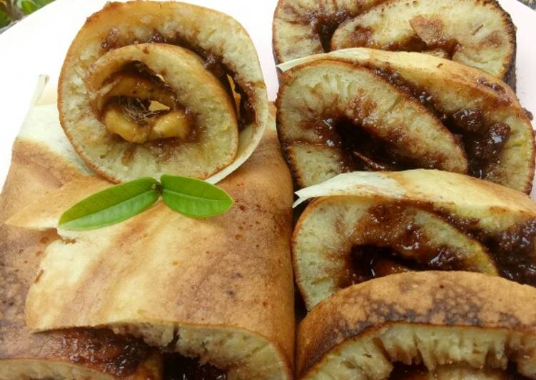 Roll martabak choco banana