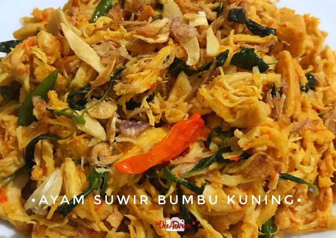 Resep Ayam Suwir Bumbu Kuning, Bikin Ngiler