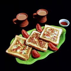 A picture of Cheese Tomato Egg Toast.