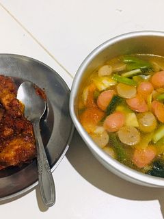 Foto resep Sayur Sop + Balado Sayap Ayam
