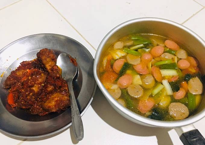 Sayur Sop + Balado Sayap Ayam