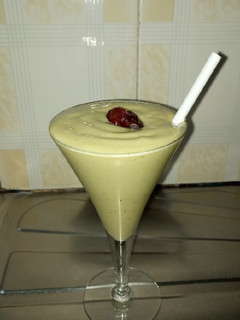 A picture of Banana-avocado smoothie 🍌🥑🍌🥑.