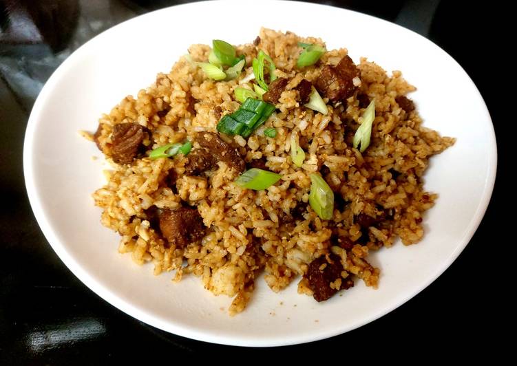 How to Prepare Super Quick Homemade My Tasty Pork with Fried Rice. 😆