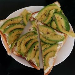 A picture of Cheese & Avocado on Toast 😀#Mysterybox#Breakfast#Seasonal.