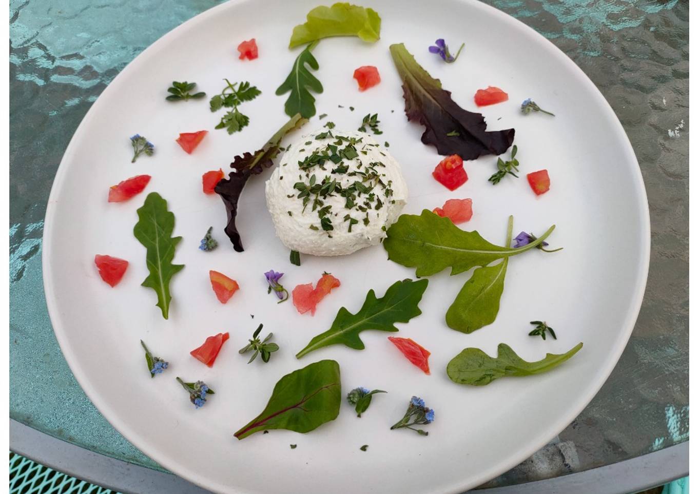 Petit fromage de chèvre frais parfumé à l'hysope