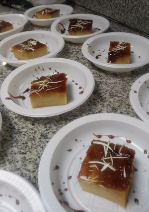 Una foto de Budín de pan con jazmines