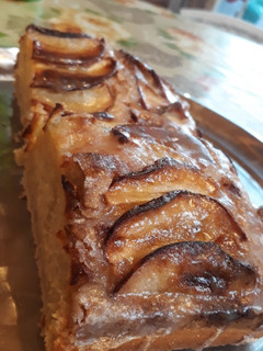 Una foto de Budín de Vainilla con Manzana y glasé de Limón