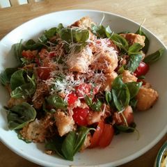 Tomatoes and bread salad A picture of Tomatoes and bread salad.