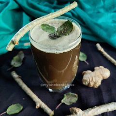 A picture of Giloy juice (Immunity boosting juice).