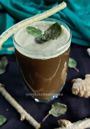 A picture of Giloy juice (Immunity boosting juice).