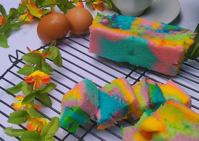 Cara Buat Bolu Air Pelangi (1 telur) Farah Quinn