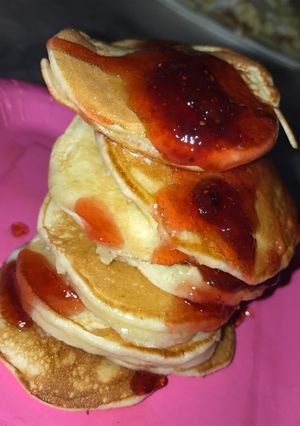 صورة لوصفة ميني بان كيك بمربى الفراوله 🍓