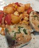 Bonito con ensalada de patata