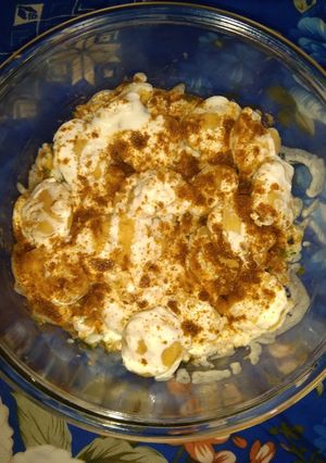 A picture of Dahi pulkhi chana chaat.