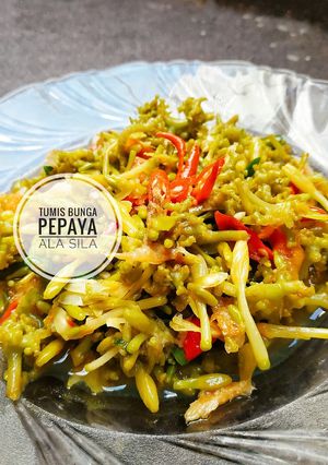 Foto resep Tumis Bunga Pepaya tidak pahit