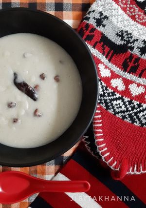 A picture of Jowar Porridge / Jowar ko Kholey.
