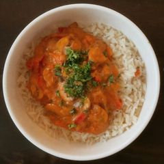 A picture of Stroganoff with Rice.