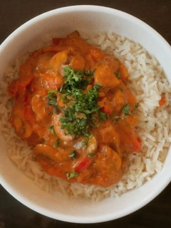 A picture of Stroganoff with Rice.