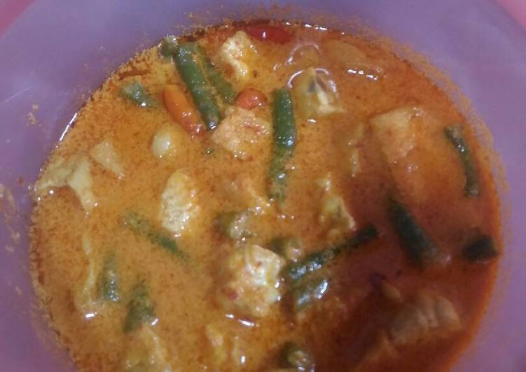 Resep Sayur kacang panjang tahu tempe bumbu kare merah yang Sempurna