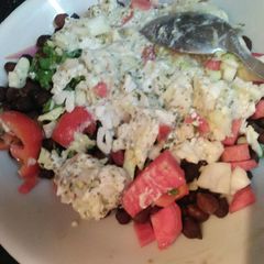 A picture of Black chickpeas salad.
