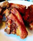 Chicharrón de costilla de cerdo con piel