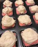 Strawberry Yogurt Cupcakes with cream cheese frosting