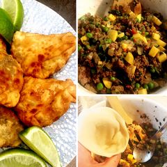 A picture of Kenyan Wagyu Beef Samosas.