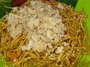 Gambar mie jebew toping sosis