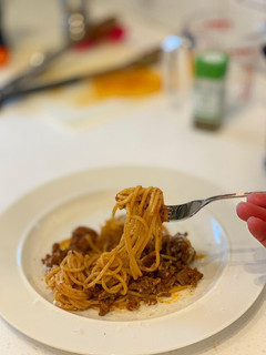 A picture of Quick and simple British bolognese pasta.