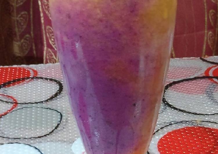Recipe of Super Quick Homemade Fusion drink-jamun,khubni, orange