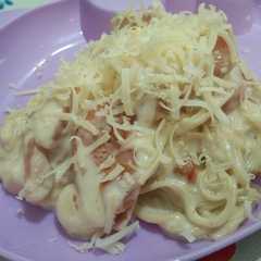 A picture of Sausage Noodle Carbonara.