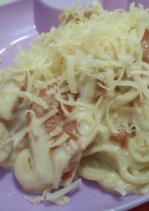 Foto resep Sausage Noodle Carbonara