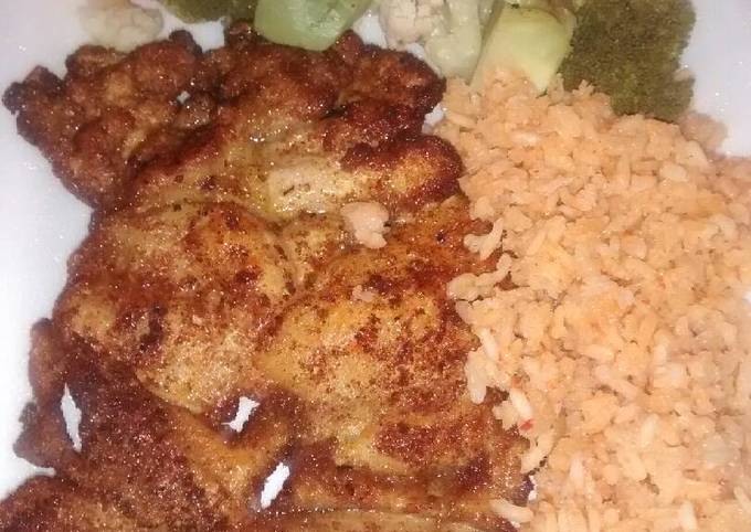 Milanesa de pierna y muslo de pollo con vegetales al vapor Receta de MARIO  RESENDIZ CALLEJAS- Cookpad