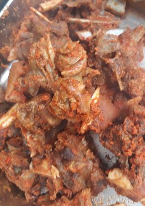 A picture of Peppered goat meat.